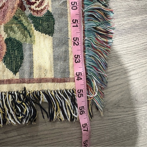 Vtg Darling Mother Tapestry Throw Blanket Fringe 48"X 56" Mothers Day Cottage - Picture 11 of 16
